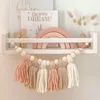 Decorative Objects & Figurines DIY Tassel Garland With Wooden Bead Party Backdrop Bohemian Home Wall Hanging Decoration For Bedroom Nursery