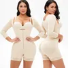 Damesjaberse dames shapewear lange mouw verstelbare suspener gespierde rits taille trainer billen strakke body vormgevende kleding korsetvrouwen