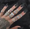 Anelli di dito midi bohémien Set per donne Beach Diamond Drop Elephant Gemstone Crystal Wedding Rings Boho Fashion Jewelry