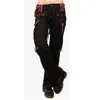 Kadın Yaz Kargo Pantolon Bayanlar Yüksek Bel Siyah Streetwear Vintage Punk Goth Rahat Uzun Pantolon Joggers D30 220325