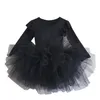 Girls Dresses Baby Girl Princess Tulle Fluffy Long Sleeve Infant Toddler Puffy Tutu Black Green Party Pageant Dance Clothes 110Y 220915