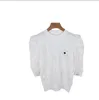 60 L 2022 Runway Summer Brand Mesmo estilo suéter Crew pescoço de manga curta camiseta branca preto camiseta feminina xue