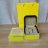 Säljer av högkvalitativa klockor lådor 1884 Navitimer Watch Original Box Papers Läder Yellow Handväska för Superavenger Superocean 6489619