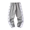 Men's Pants 2022 Student Side Breasted Sports Men'S Grey Summer Thin Ice Loose Legged Full Open Button Basketball Fashion