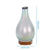 umidificatore 3D vetro bocca obliqua ultrasuoni nebbia fredda 7 colori luce olio essenziale venatura del legno fondo diffusore di aromi