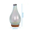 humidificateur 3D verre bouche oblique ultrasons froid brouillard 7 couleur lumière huile essentielle grain de bois fond diffuseur d'arôme