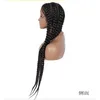 34" Long 8 Fishbone braids Black Lace Front Cos Wigs for Women's Christmas gift
