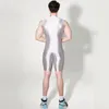 sexy men Gloss Tight elastic fitness clothes Oil Icy silky sports top yoga pants running surf Swimwear body suits 220509