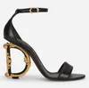 designer bags Keira Sandals Shoes For Women Polished Calfskin Baroquel Heels Patent Leather Lady Gold-plated Carbon Gladiator Sandalias good