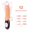 Ikoky Sexy Toys for Women Heating 12 lägen Swing Products Female Masturbator Vagina Anal Dildo Vibrator Realistic Dildos
