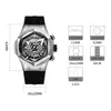 Horloges Heren Luxe Horloges Heren Automatisch Mechanisch Horloge Lichtgevend Skelet Maand Week Datum Zeshoekige Bezel Rubber Stra3270