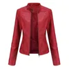 Kırmızı deri ceket kadınlar bahar sonbahar pu kat siyah kızlar gotik sahte deri ceketler l220801