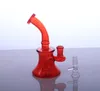 6.5 inç Mini Bubbler Yeşil Mavi Turuncu Gül Kırmızı Cam Su Bong Duman Boru Sigara Portatif Kuru Herb DWJ-0017 için Kolay Taşıma