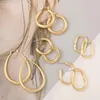 Hoop & Huggie Minimalist Thick Geometric Earrings For Women Fashion Punk Gold Chunky Circle Round Statement EarringsHoop