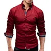 Men Shirts White Black Long Sleeved Turn-down Collar Button Plaid Tops Slim Fit Business Casual T Shirt Male Clothing M-3XL L220704