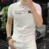 Mannen Nieuwe Polo Shirt Effen Kleur Geborduurde Letters Korte Mouw T-shirt Comfortabel Ademend Zomer Mode Man Kleding M-4XL