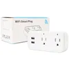 Extender de saída de parede inteligente Wi -fi dupla portas USB 2 tomadas de tomadas plug -sockets Plug Plug para Alexa Google Home US Standard