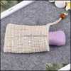 Neatening Mesh Soap Saver Pouches Holder For Shower Bath Foaming Natural Bag Sisal Dc632 Drop Delivery 2021 Brushes Sponges Scrubbers Bat