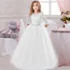 Abito da damigella d'onore lungo rosa bianco estivo Abito da bambino con fiocco Abbigliamento per bambini per ragazze Bambini Principessa Festa nuziale 10 12 anni 220422