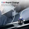 15A 5 Ports USB Car Charger Mini LED شحن سريع لـ iPhone 12 Xiaomi Huawei محول شاحن الهاتف المحمول في الكمبيوتر اللوحي