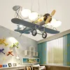 Lampy wiszące dla dzieci sypialnia dekoracyjna samolot jadalnia lampy sufitowe LED Light