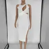 Sexy Hollow out designer vestidos para mulheres roupas de verão nightclub split saias rasgados sólidos pacote de quadril vestido