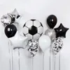 Party Decoration 1set Soccer Football Sports Theme Balloons Helium Foil Mix Latex Balloon Black Green Boy Happy Birthday DecorationsParty