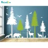 Wall Stickers Woodland Nursery Pine Tree With Animals Bear Baby Room Decal Sticker Home Decor Removable BB772