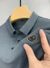 High End Moda Diament męska koszulka polo Lato Trend Lapel T-shirt Ice Gładki Oddychający Krótki Rękaw Męski TOP 220408