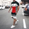Varumärkesdesigner Herrspår 2 -stycken Set Summer Solid Sport Hawaiian Suit Short Sleeve T Shirt and Shorts Casual Fashion Man Clothing