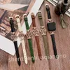 Bands Watch Watch Beards Guard Bands Leather Rose Gold Connector Ladies For Strap Iwatch Series 7 3 4 5 SE 6 Workband Bracelet Women Fashion Brown Present 240308