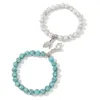 Brins de perles 2 pièces perle Couple Bracelets magnétique correspondant ensemble Attraction amitié relation souhait Bracelet cadeau Lars22