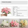 Couronnes de fleurs décoratives 1 pièces soie artificielle colorée beau petit Bouquet pour la maison fête mariage décoration faux Floral