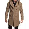 Mode Hommes À Capuche À Manches Longues Hiver Chaud De Haute Qualité Manteau De Laine Parka À Capuche Col Trench Outwear Pardessus Longue Veste Peacoat Top T220810