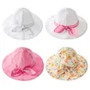 Summer Kids Girls Floral Print Sunshade Hats Toddler Busket Caps Baby Flower Printed plaż