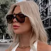 Sonnenbrille 2022 Sommer Dunkelbraun Designer Frauen Marke Oval Objektiv Doppel Brücke Sonnenbrille Männer Shades UV400