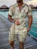 Männer Trainingsanzüge Herren Bequeme Mode Anzug Kette 3D Digitaldruck Hohe Qualität Zipper Kurzarm StreetwearMen's