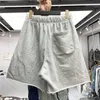 Pantaloncini neri Jogger da uomo Pantaloni corti da skateboard larghi con ricamo stampato di alta qualità