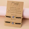 Bracelets de charme 2pcs/set wish Cartão Bracelete irmã para mulheres Coração Aço inoxidável Lua Lua casal Jeia amigo GiftCharm Lars22