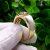 18k gele goudkleur 1 karaat zirkoonring voor mannen fijne anillos de bizuteria vierkant 18k gouden edelsteen ring voor mannen sieraden 220728