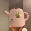 A Starbucks limitou as flores de cerejeira na primavera de 2022 para florescer com a fragrância de pássaros e flores, presente para o lar Ceramic Teapot Set Cup