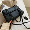 Evening Bags Women's Universal 2022 Spring Autumn Hand Bag Fashion All-Go Female Shoulder Girls Leather Metallic Clasp Small Square BagE