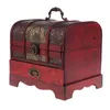 Retro Wooden Jewelry Storage Box Treasure Chest Organizer Home Decor 22x16cm H220505