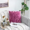 Coussin / oreiller décoratif couloir une couleur solide confortable couverture de canapé de fleur artificiel épissage de coussin zipper invisible pour el