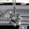 Interior Decorations Car Pendant Transparent Crystal Snowflakes Decoration Suspension Ornaments Snowflake Hanging Trim Christmas Gifts