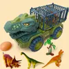 Enfants Dinosaure Transport Voiture Surdimensionné Grue Inertielle Camion Jouet Pull Back Véhicule Pour Enfants Cadeau De Noël 220507