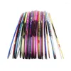 Stickers stickers 30 stks gemengde kleurrijke schoonheidsrollen striping folie tips tape lijn diy ontwerp nail art voor gereedschap decoraties prud22