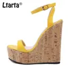 Sandaler Ltarta Open Toe Ankelband Platform Wedges Kvinnor Sandaler Super High Cover Heel Gladiator Damskor Spänne Sommar Sandaler WBL 220318