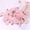 Pendenti con perline di cristalli naturali a forma di cuore di quarzo rosa da 20 mm per la creazione di gioielli
