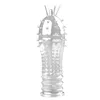 Extension Reusable Penis Sleeve Male Enlargement Time Delay Spike Clit Massager Cover Crystal Clear Adult Sex Toy5913730